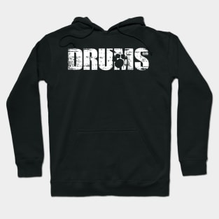 Distressed Look Drumming Gift For Drummers Hoodie